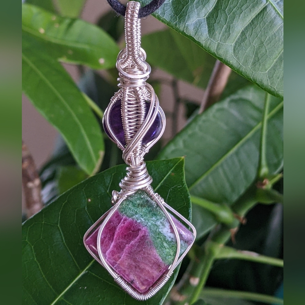 Rare-Sterling Silver-Artisan Pendant-Carved Amethyst-Designer Gemstones - Picture 13 of 16